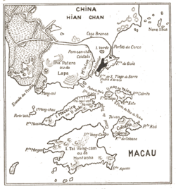 Map of Macau and its vicinity in 1936