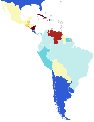Map of V-Dem Electoral Democracy Index in Latin America and the Caribbean for 2023 0.900–1.000 0.800–0.899 0.700–0.799 0.600–0.699 0.500–0.599 0.400–0.499 0.300–0.399 0.200–0.299 0.100–0.199 0.000–0.099 No data