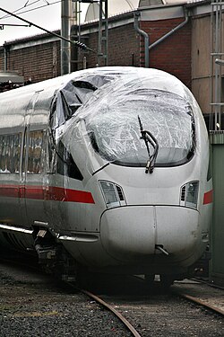 Damaged ICE T trainset 1192