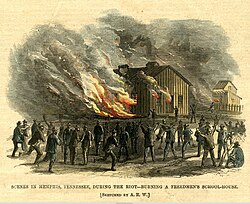 Freedmen's schoolhouse burned.