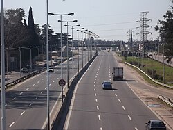 National Route 3 freeway along the southwestern Greater Buenos Aires suburb of González Catán.