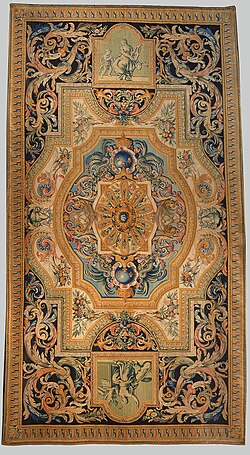The French sense of arabesque: a Savonnerie carpet in the Louis XIV style, c.1685–1697, wool, Metropolitan Museum of Art, New York City