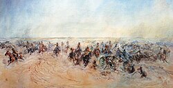 Charge at Huj, by Lady Butler
