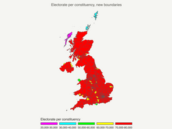 Size of electorate in each constituency