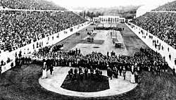 The opening ceremony in the Panathenaic Stadium