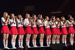 The 11-member temporary girl group I.O.I was assembled through the reality television program Produce 101.[157]