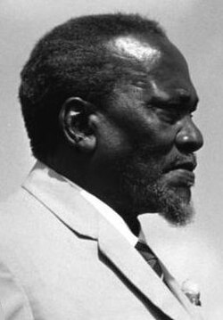 The first president and founding father of Kenya, Jomo Kenyatta