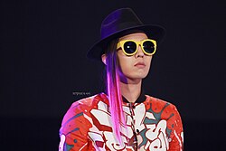 G-Dragon in stage outfit on Big Bang's Alive Tour in 2012