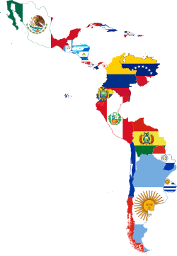 Flag Map of Hispanic America