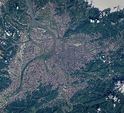 Satellite image of Taipei basin