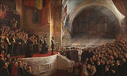 Painting depicting the opening of the first Australian Parliament in 1901, one of the events that formed part of the first wave of democracy in the early 20th century