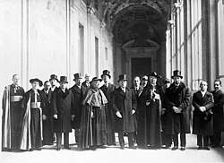 Vatican and Italian delegations prior to signing the treaty
