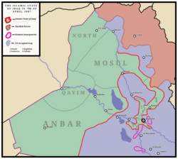 Map of the Islamic State of Iraq and its provinces on 7 April 2007