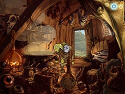 The Whispered World (2009) is an example of a context-based point-and-click adventure game using high-definition graphics and animation.