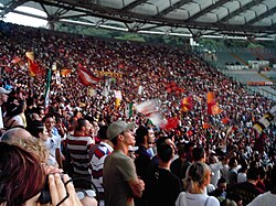 Roma fans at the Stadio Olimpico
