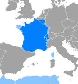 Distribution of the French language in Europe
