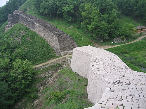 Samnyeonsanseong, a Silla mountain fortress in central Korea, built in AD 470 as a defense against Goguryeo Kingdom.