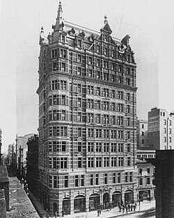 The APA Building in Melbourne, Australia, circa 1900. It was Australia's tallest building from its completion in 1889 to 1912 and was demolished in 1980.