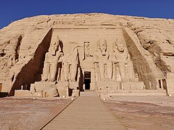 Facade of the Great Temple of Ramesses II after relocation