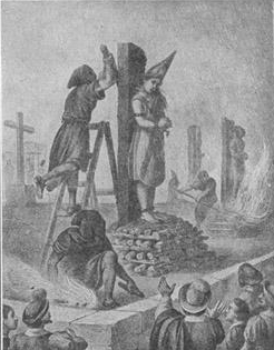 The execution of Mariana de Carabajal (converted Jew), accused of a relapse into Judaism, Mexico City, 1601