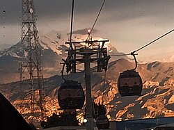 The blue line with Illimani in the background
