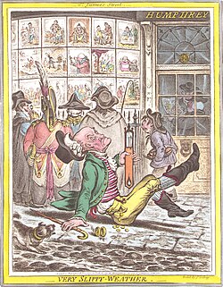 Very Slippy-WeatherA caricature by James Gillray, 1808