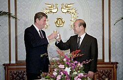 South Korean President Chun Doo-hwan with U.S. President Ronald Reagan in Seoul, November 1983