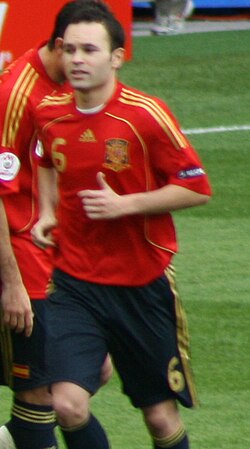 Iniesta with Spain at UEFA Euro 2008