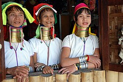 Kayan women in a village near Inle Lake, 2010