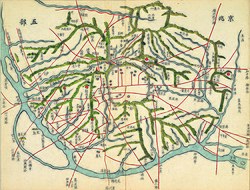 Map of Seoul in 1861. This map shows that only the area north of the Han River was included in Seoul during the Joseon dynasty.