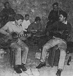 The Alcove Skiffle Group performing in Chislehurst Caves, 1957