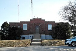 WSCR's transmitter building in Bloomingdale Township