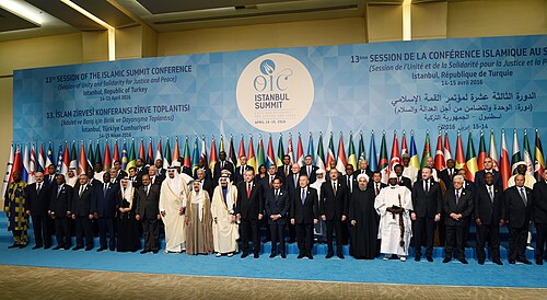 Leaders of Muslim countries during session of the Islamic Summit Conference in Istanbul, Turkey