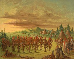 Eagle Dance of the Sac and Fox Indians, painting by George Catlin, c. 1845