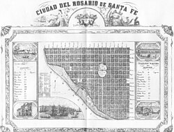 Map of Rosario in 1858.