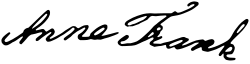 Signature of Anne Frank
