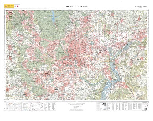 A metropolitan area usually includes a main city and a series of smaller satellite cities as can be seen in this map of Madrid's metropolitan area (click on the map to enlarge it).
