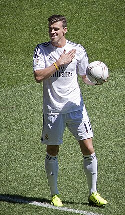 Bale at his Real Madrid unveiling in September 2013