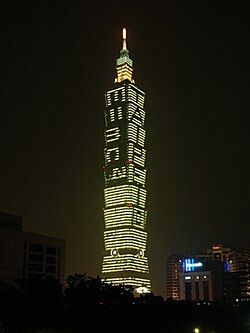 The mass–energy equivalence formula displayed on Taipei 101 in celebration of World Year of Physics 2005