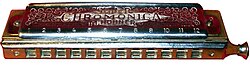 Hohner Super Chromonica, a typical 12-hole chromatic