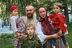 Siberian Cossack family in Novosibirsk, after 2000