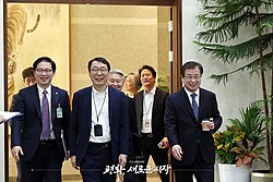 Members of the South Korean delegation