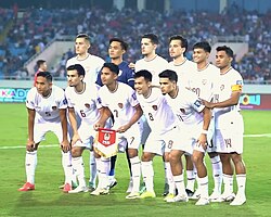 Indonesia line-up against Vietnam in the second round of 2026 FIFA World Cup qualification, 26 March 2024. Indonesia won 3–0.