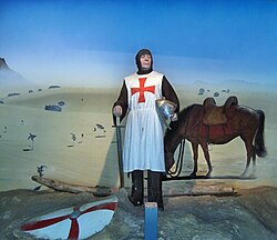 Representation of a Knight Templar (Ten Duinen Abbey museum, 2010 photograph)