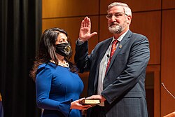 Holcomb at his second inauguration
