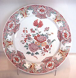 Delft blue is most famous but there are other kinds of Delftware, like this plate faience in rose