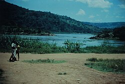 The Ubangi river in Zongo, Province of Sud-Ubangi in the DR Congo - (August 16, 1985).