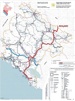 Roads of Montenegro in service and planned