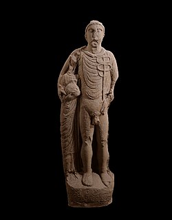 Statue of Mercury and Rosmerta (with Rosmerta's head broken off), found in Sulz am Neckar and dated to the second half to the 2nd century AD