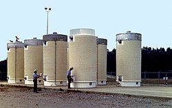 Dry cask storage vessels storing spent nuclear fuel assemblies